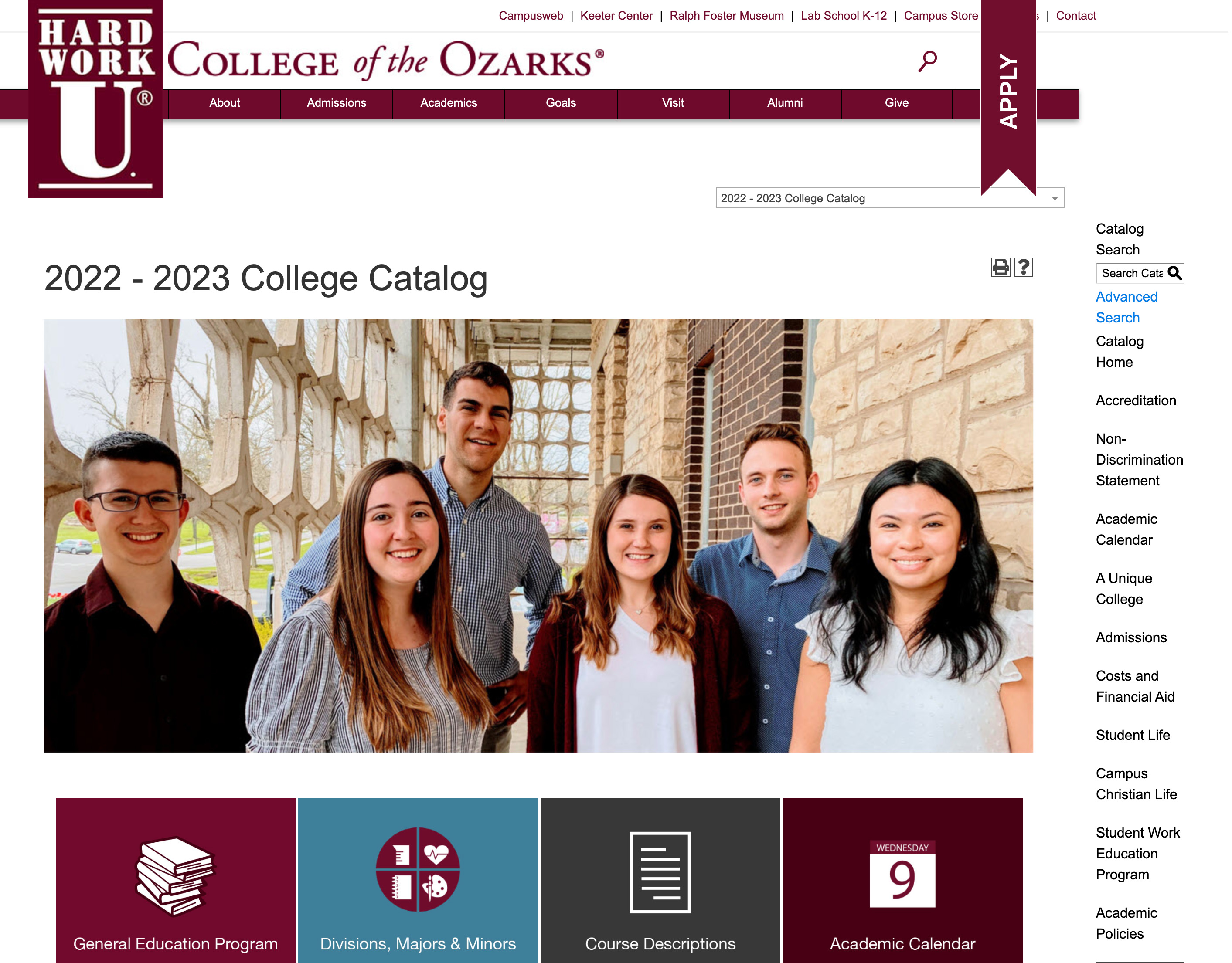 college of the ozarks catalog