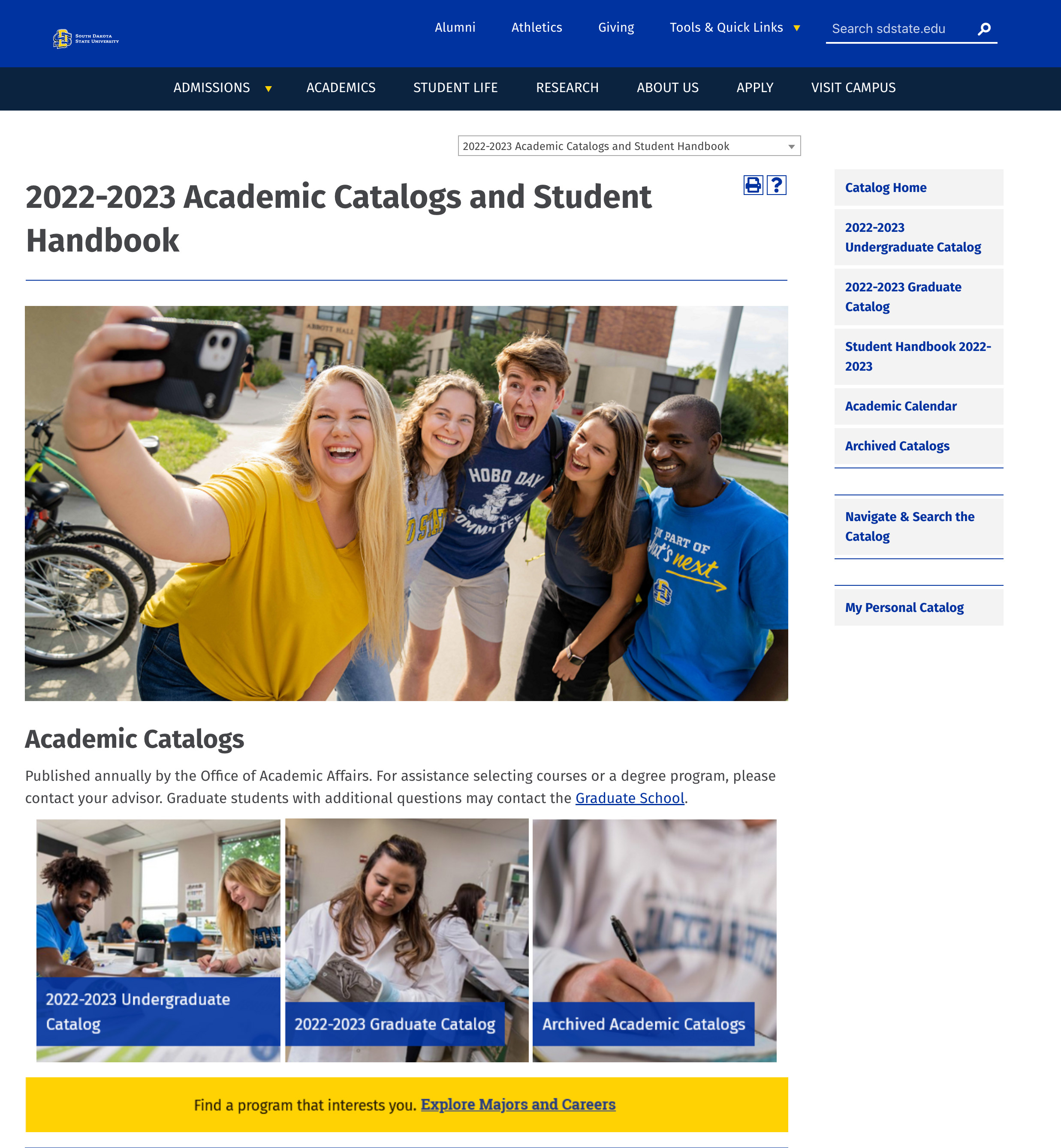 south dakota state university catalog