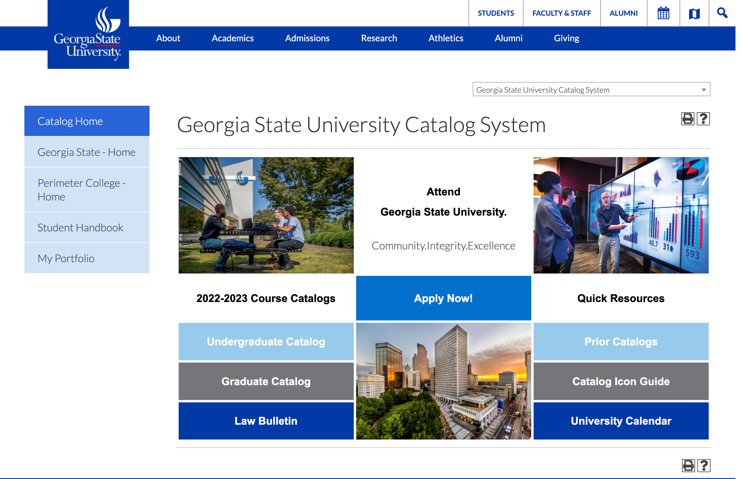 Georgia state university catalog