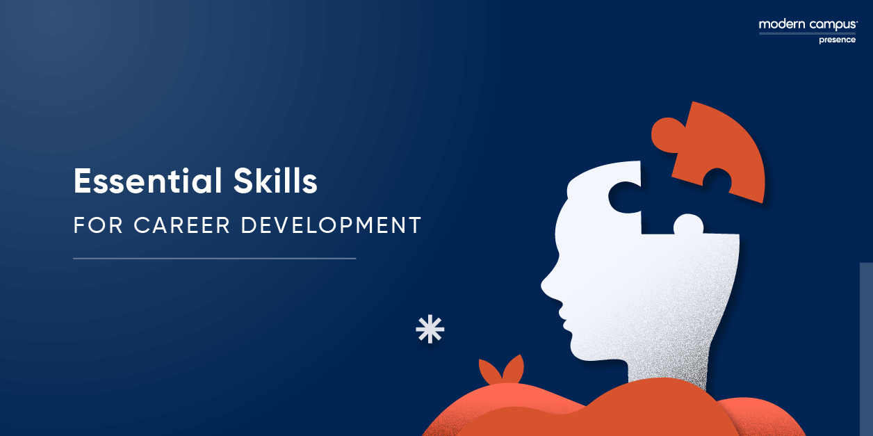 Graphic design with the phrase Essential Skills for Career Development