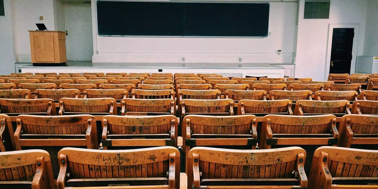 Picture of a classroom with chairs.