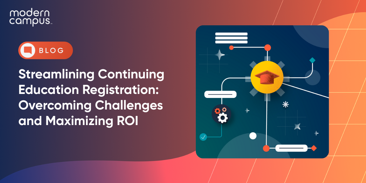 Graphic image with the phrase 'Strategies to Streamline Continuing Education Registration'
