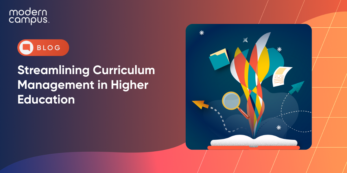 Graphic image with the phrase 'How to streamline the curriculum management process?'