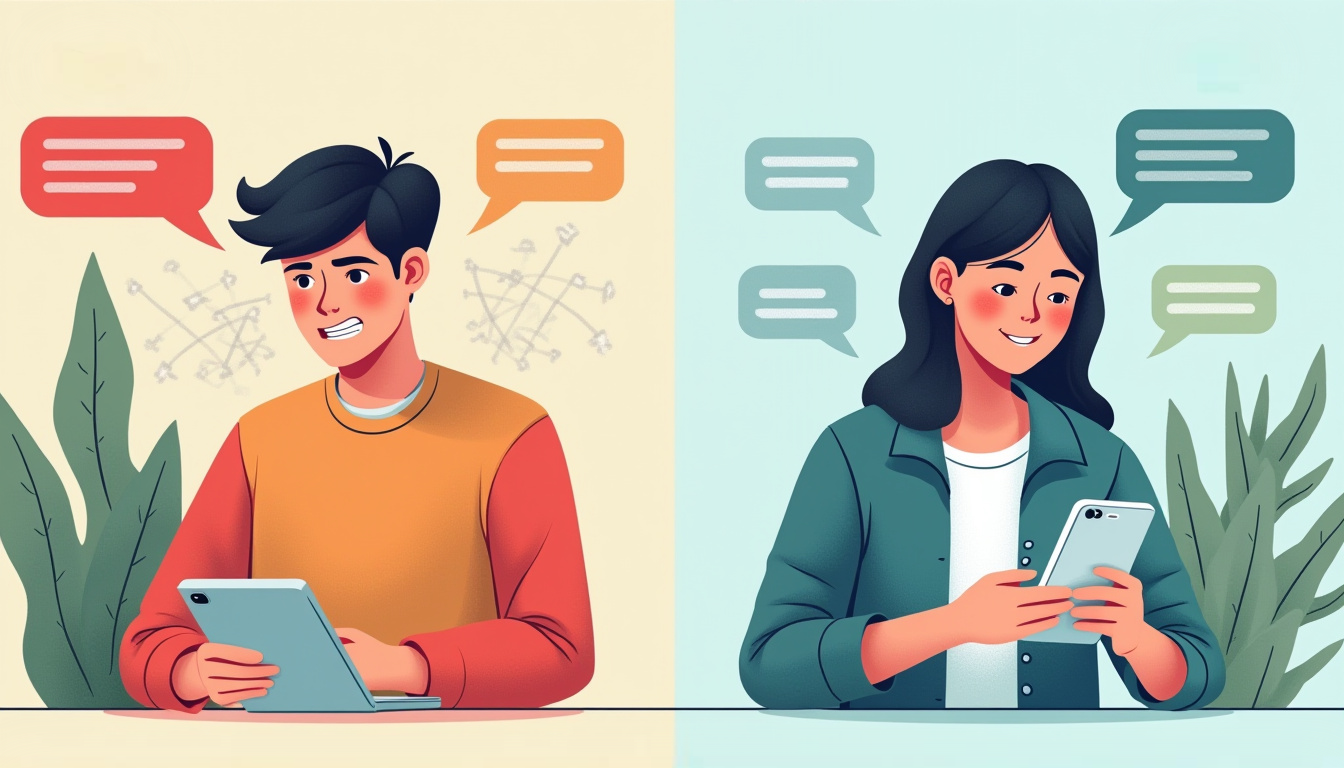 text messaging illustration