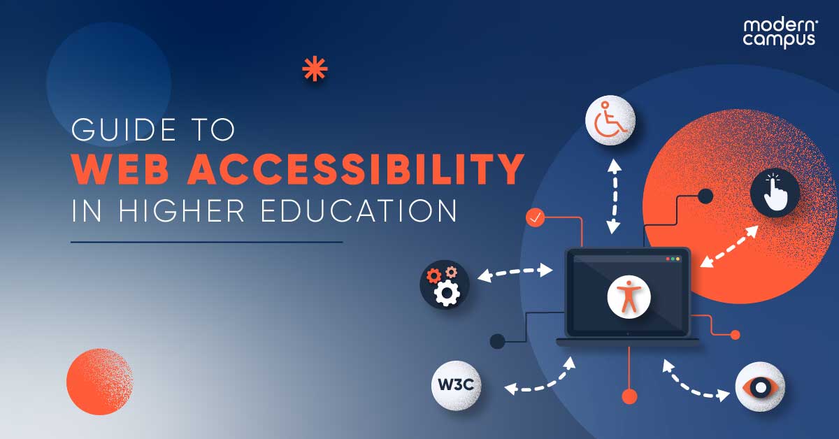 Graphic design with the phrase Guide to Web Accessibility in Higher Education.