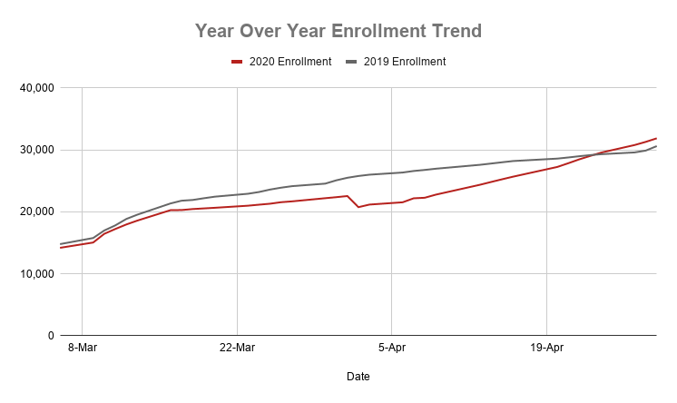 Year Over Year Enrollment Trend Wide