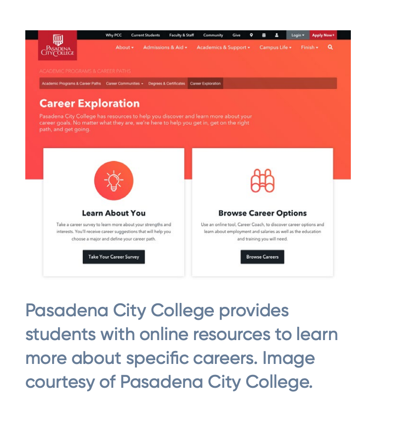 Pathways software allows you to present career options to your prospective students.
