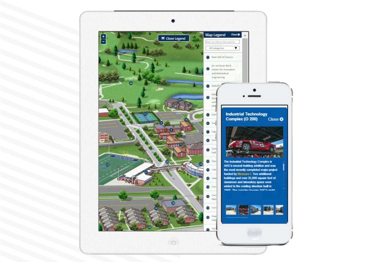 Our campus maps are designed for PC and mobile browsing on iOS and Android operating systems.