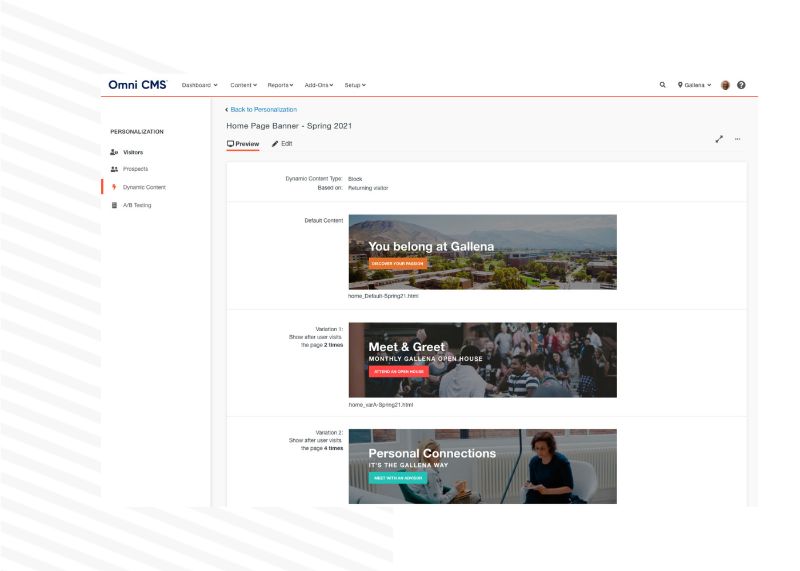 Use massive personalization on your website with Modern Campus CMS.