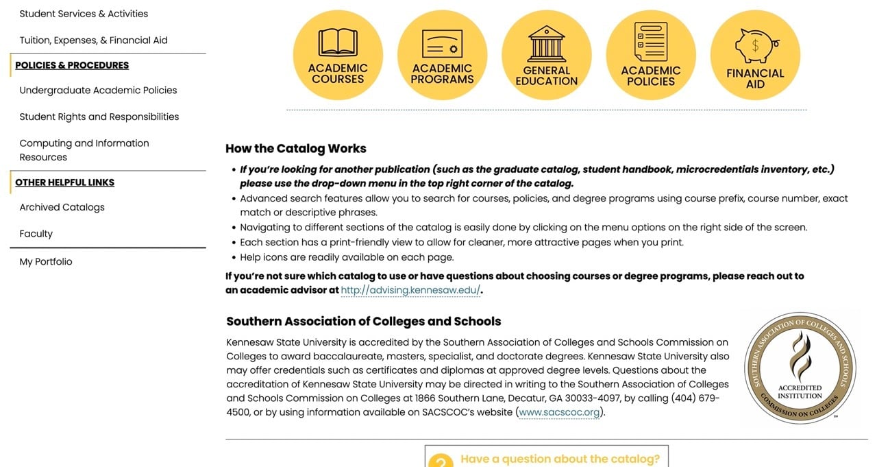 kennesaw state university catalog 2