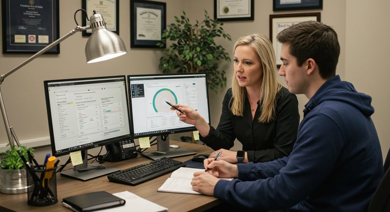 professor helping student 