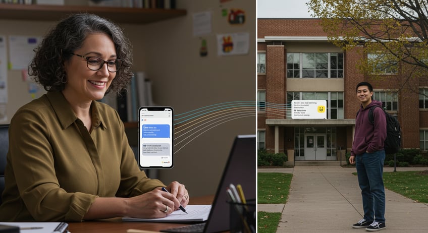 admin messaging student
