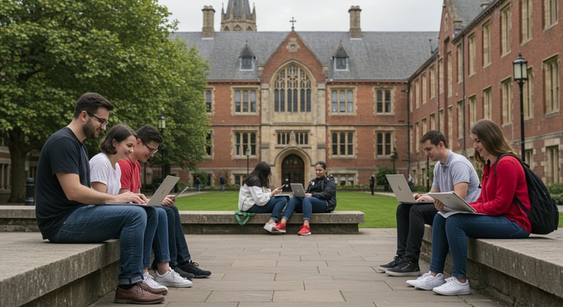 students on campus