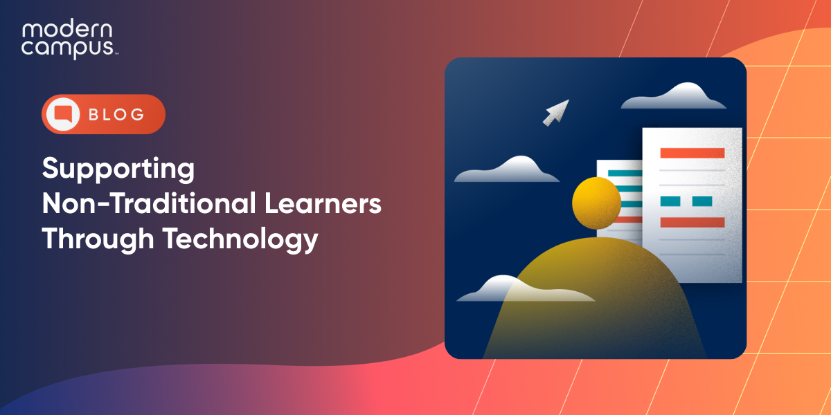 Graphic image with the phrase 'Benefits of Technology in Adult Education'