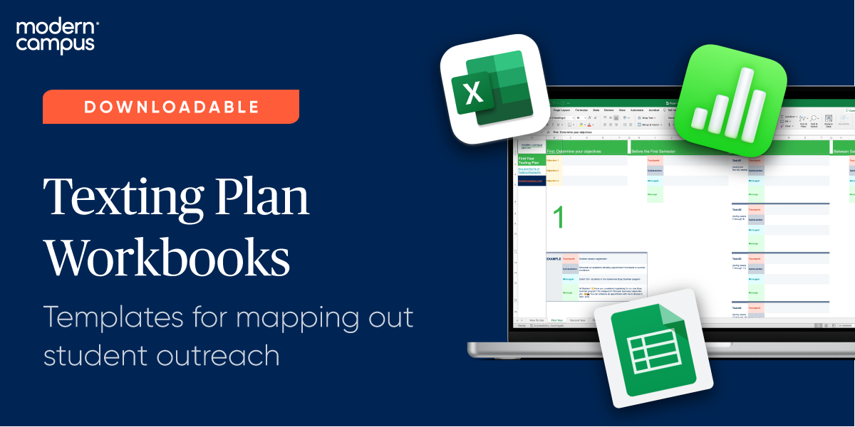 texting plan workbooks - templates for mapping out student outreach